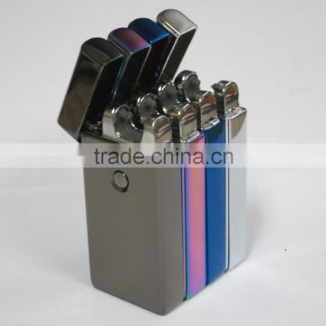 Metal electronic Pulse arc lighter,USB cigarette lighter,windproof Rechargeable Flameless Lighter Safety gift