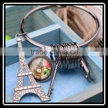 2015 Hot Sale Fashion Creative Zinc Alloy Silver Plated Key Star EiffelTower Shape Key Chain