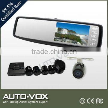 auto rearview mirror car monitor camera with parking sensor 4.3 inch monitor