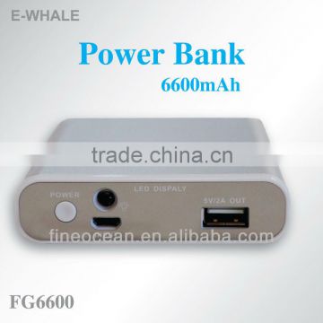 6600mah Portable power bank mobile battery charger FG6600