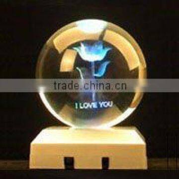 3D laser crystal ball with Led light