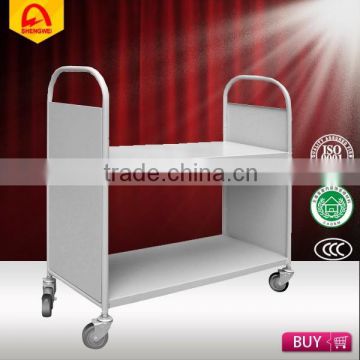 small steel library book cart goods carrier for sale