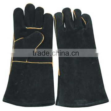 14 inch full leather welding gloves full black
