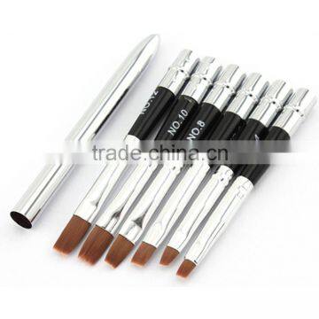 6pcs/set pro steel handle gel nail brush sel