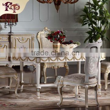 royal classic dining table - Handwork Gilding golden foil royalty dining table