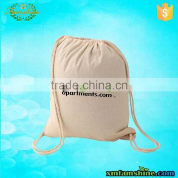 promotional natural cotton canvas drawstring bag
