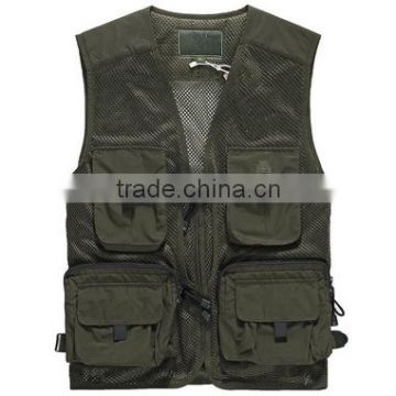 Custom mens mesh V-neck fishing vest