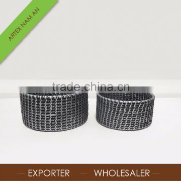 Set of 2 black Rattan Basket / Vietnam Best-selling Storage basket