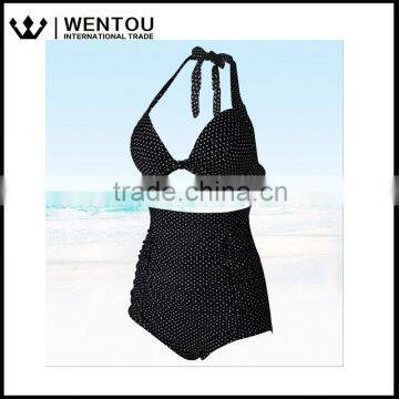 Wholesale Women Fashion High Waist Polka Dot Bikini Swimsuit