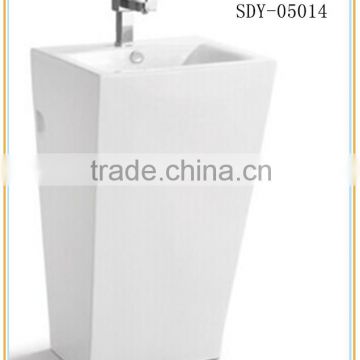new design big size bathroom pedestal basin ceramic stand sink