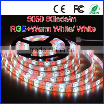 5050 rgbw 12V/24V 5m/roll 5050 60leds/m 300led RGBW 14.4W/M 72W IP65 or nonwaterproof high lumen flexible led strip light