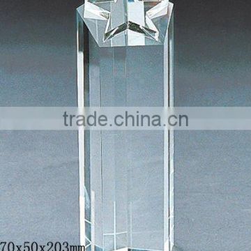 Grade A crystal blank block with engraved for crystal trophy and award (R-0370)