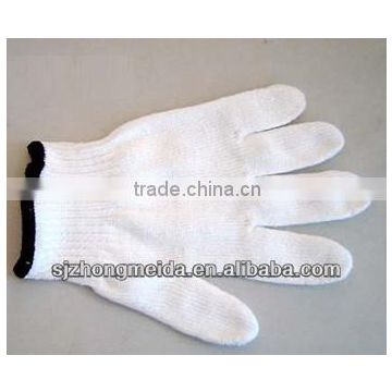 cheap safety bleached white cotton knitted glove in china