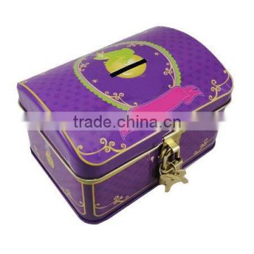house lid style coin tin for ladies