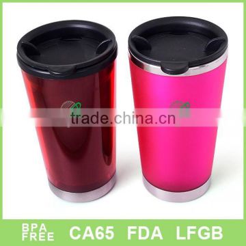 Rubber coating stainless steel acrylic mug