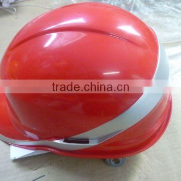 hot sale CE safety hard hat with fluorescent bar/PE protective helmet construction/rd ,yellow/blue/white safety helmet