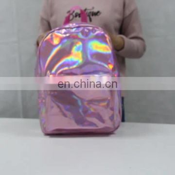 Shiny Backpack Laser Leather School bag Rainbow Daypack For Girl