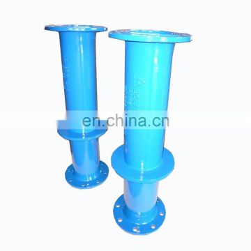 Ductile iron flanged wall pipe with puddle flange