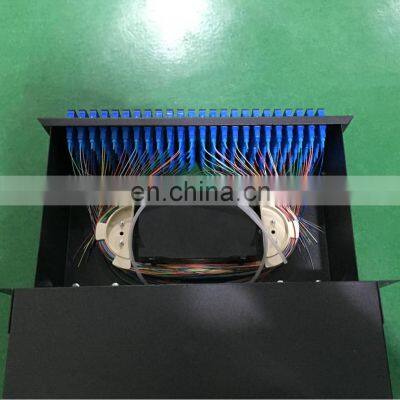 Ftth 3U 19' 1*144 Fiber with SC LC FC ST connector UPC APC high quality cold-rolled 144 port Fiber Patch Panel