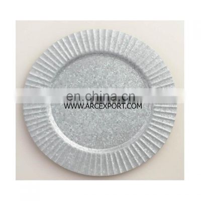 silver metal designer charger plates