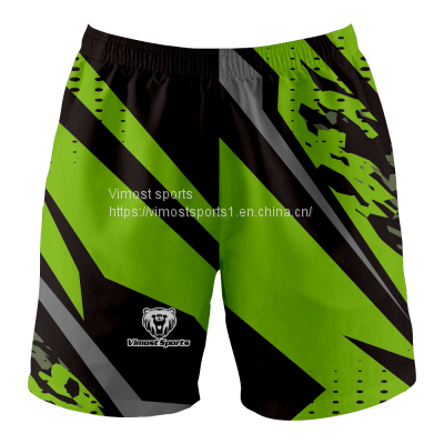 2022 Custom Sublimation Black and Green Shorts of High Quality