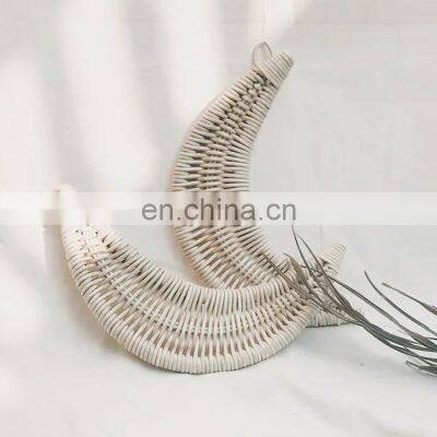 Vintage White Rattan Moons Wall Hanging Wall Art for Nursery Room Decor Wholesale Vietnam Supplier