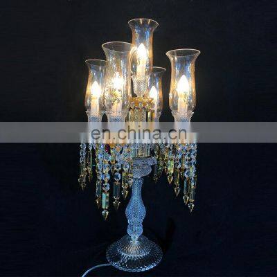 Luxury Modern Hotel Home Living Room Decoration Desk Light Glass Lampshade Crystal Table Lamp