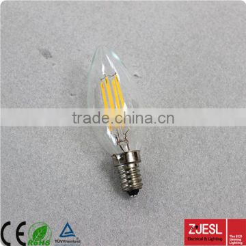 Hot!!! tuv ce certification led filament light C35 3W e27 e12 e14 clear led candle bulb