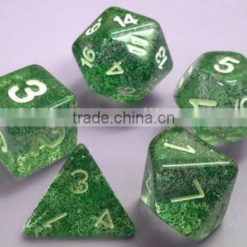 High quality plastic dice box with glitter effect