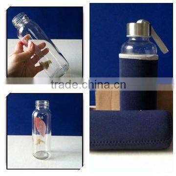 300ml 400ml Water Glass Botlle with Stainless Cap Wholesale