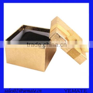 Elegant gold color printing cardboard multiple ring packaging gift box with black foam