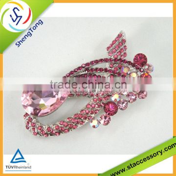 Wholesales pink thinestone brooch, channel brooch, wedding crystal brooch