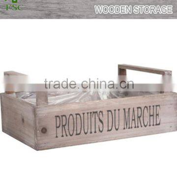 Wooden box French market wine storage boxes gift basket of vegetables