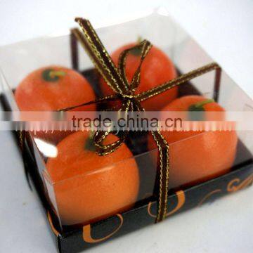 4pcs orange fruit shape scented candle