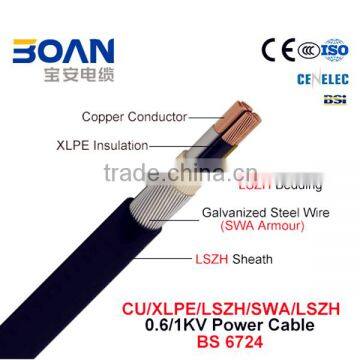 Cu/XLPE/Lszh/Swa/Lszh Power Cable 0.6/1Kv BS 6724