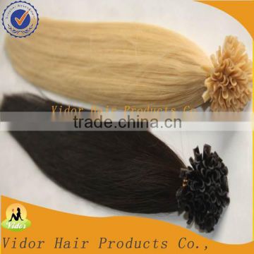 wholesale unprocessed 8A natural color brazilian human hair weft itip hair extensions