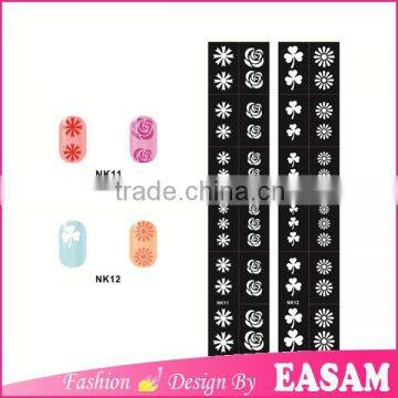 Hot new rose flower design nail stencil sticker,new stencil nail vinyls
