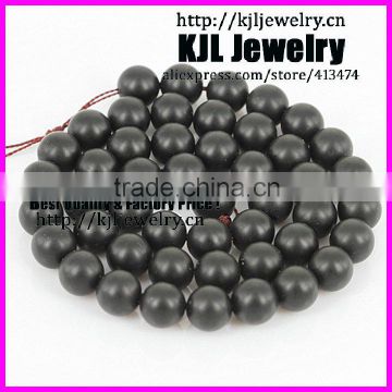 KJL-A0204 high quality natural jewelry black matt onyx round beads,charm agate jewelry beads for bracelet and necklace making