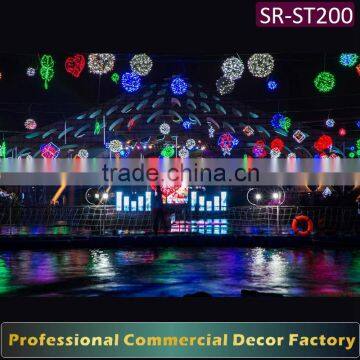 Customize commercial LED lighted Christmas ball heart decoration