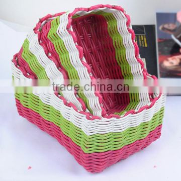 Handmade poly rattan sundries basket