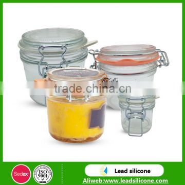 Various Size Foie Gras Glass Jar With Sealed Ring,Food Storage Glass Jar With Metal Clip