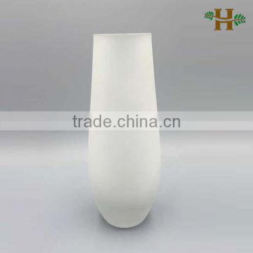 Made In China Factory White Frosted Glass Vase
