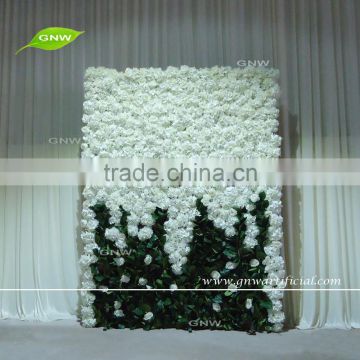 GNW FLW1606003 wedding silk rose flower and leaves wall backdrop decoration