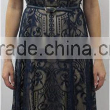 Cap sleeve lace with belt dress