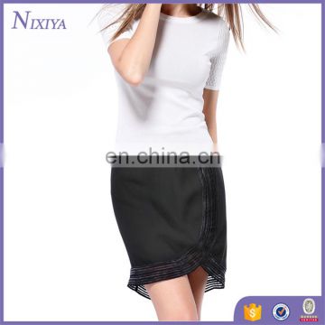 Latest Ladies Contrast Color Wrap Skirts, Black Skirts, Summer Skirts