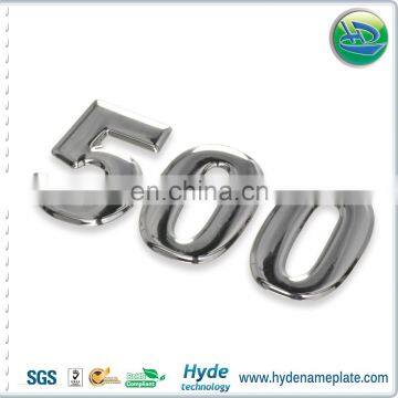 Silver Chrome Soft Plastic 3D Number Logo Sticker