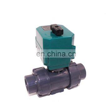 220v 24v 12v CTF-001 DN40 UPVC electric pvc ball valve 50 mm