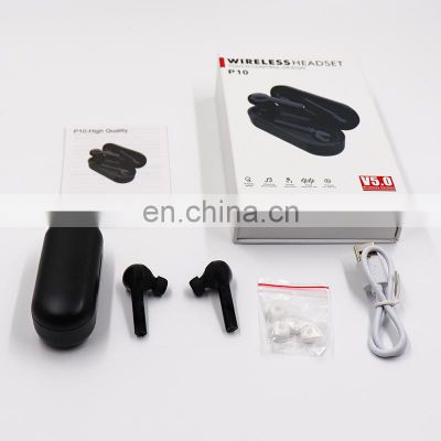 Original factory P10 tws earbuds touch control wireless earphone sweatproof earpieces with charging case