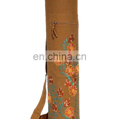 High Quality Flower Embroidered Yoga Mat Tote Bag Yoga Mat Bag Buy Online