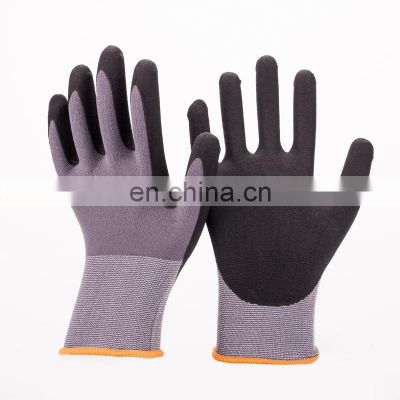13G Knitted Palm Coated Excellent Grip Sandy Nitrile Gloves for Heavy Duty